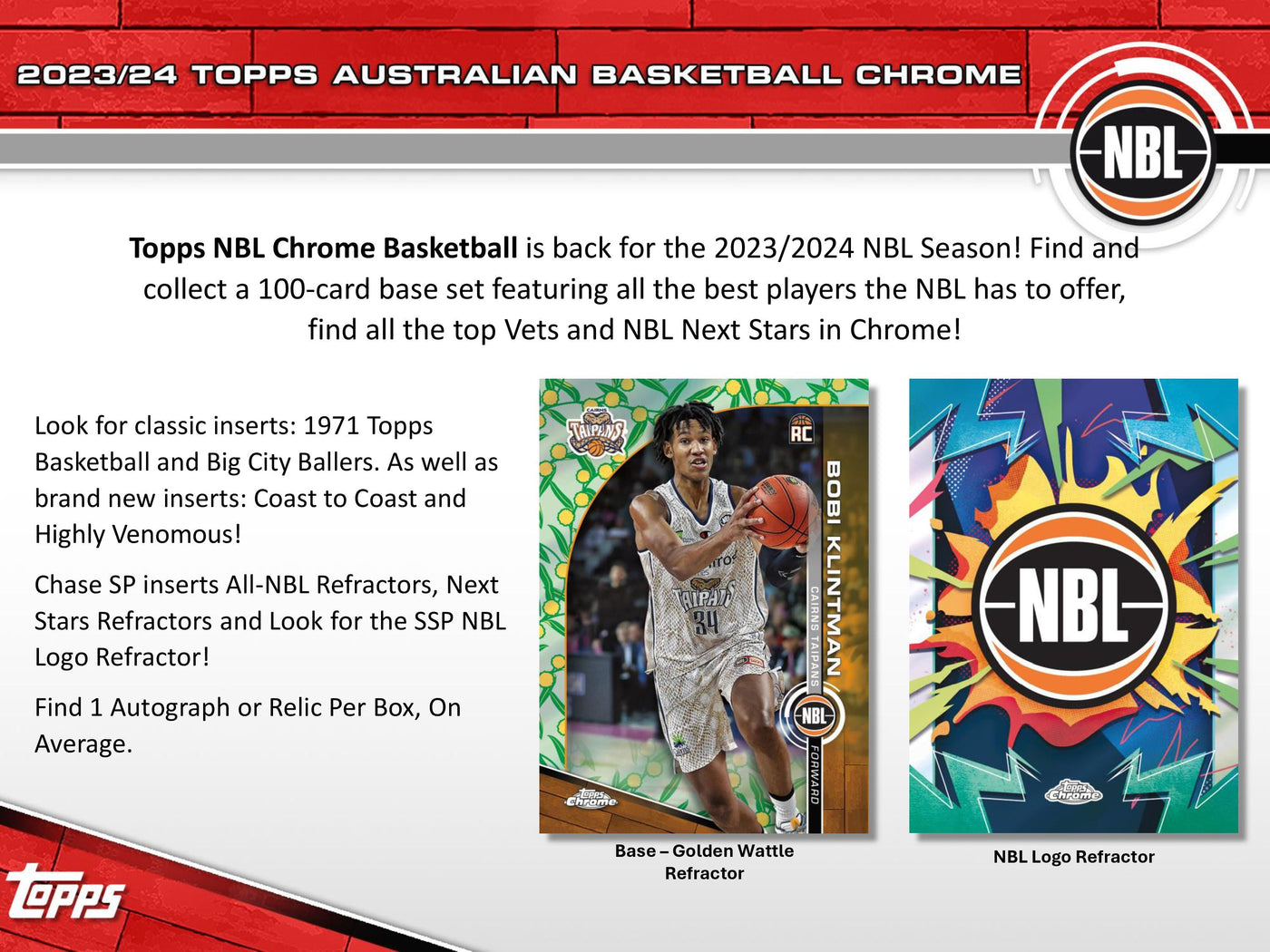 2023-24 Topps NBL Chrome Basketball Hobby Pack