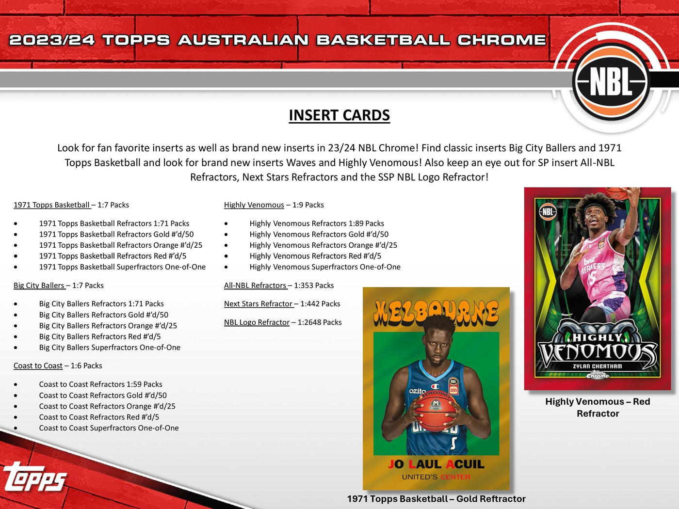 2023-24 Topps NBL Chrome Basketball Hobby Pack