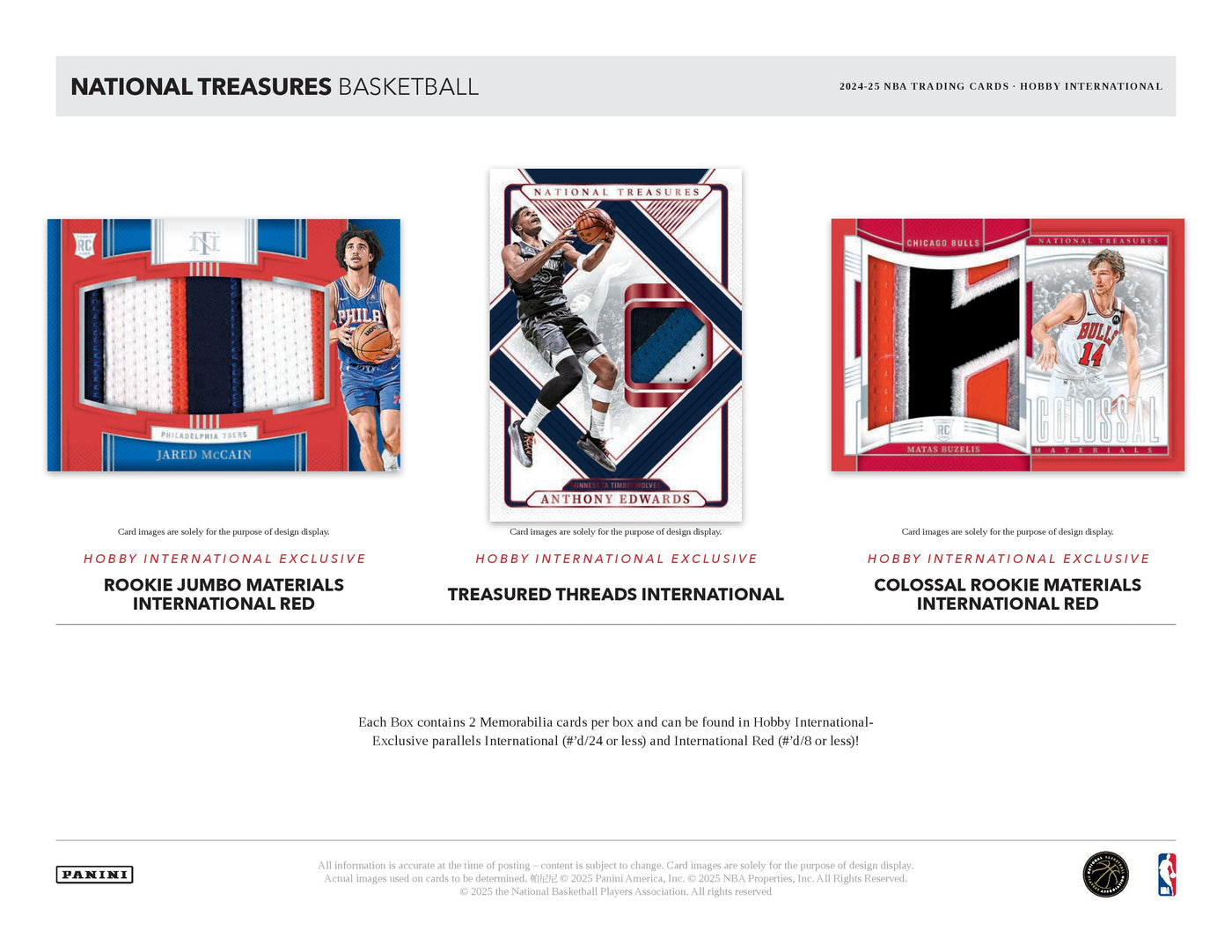 2024-25 Panini National Treasures Basketball International Hobby Box