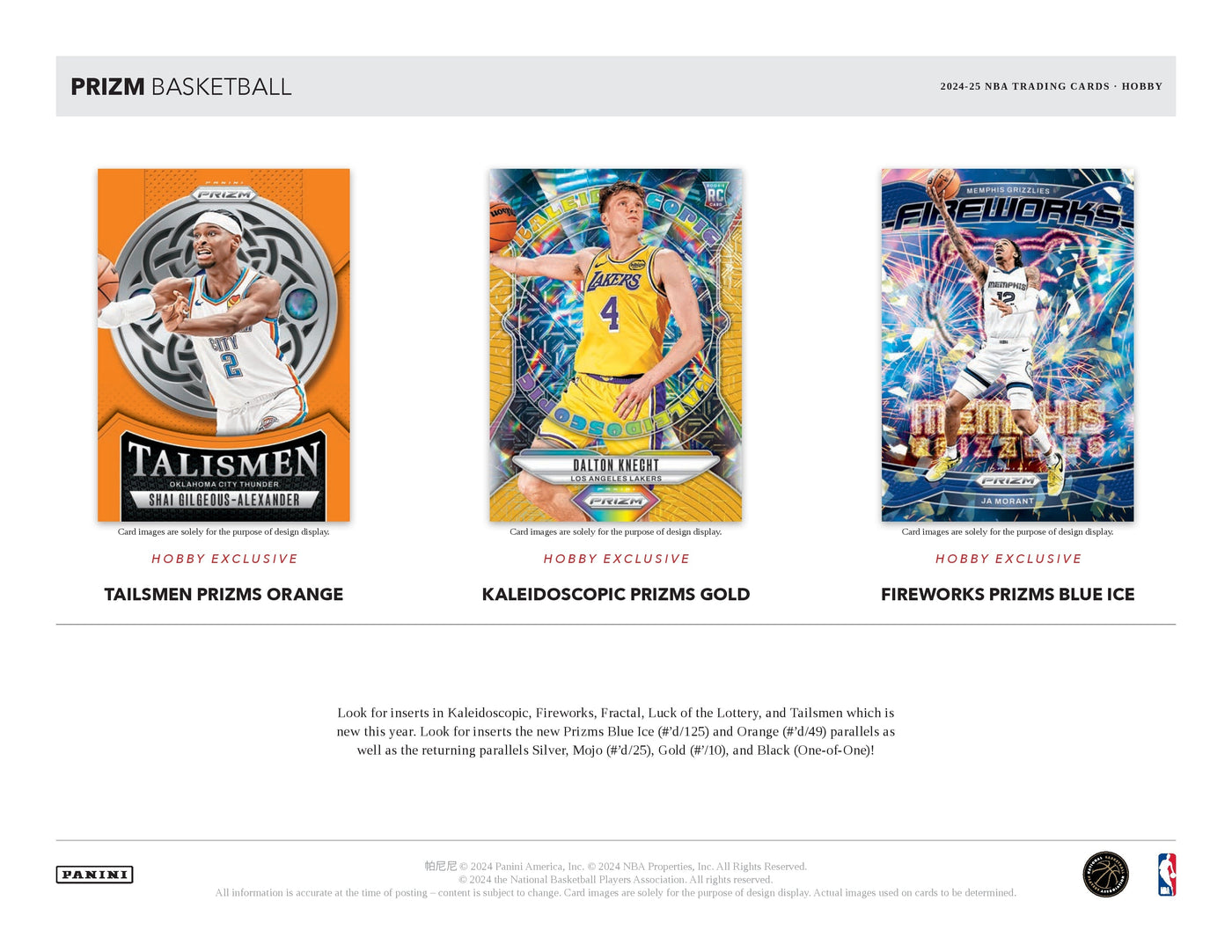 2024-25 Panini Prizm Basketball Hobby Pack